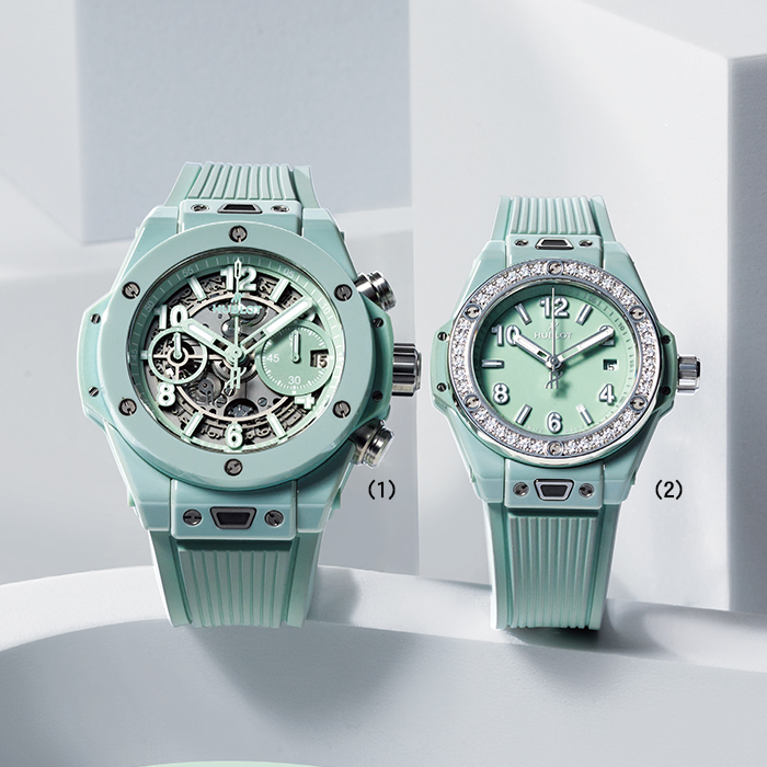 ウブロ ビッグ・バン ウニコ ミントグリーンセラミック / ビッグ・バン ワンクリック ミントグリーンセラミック ダイヤモンド